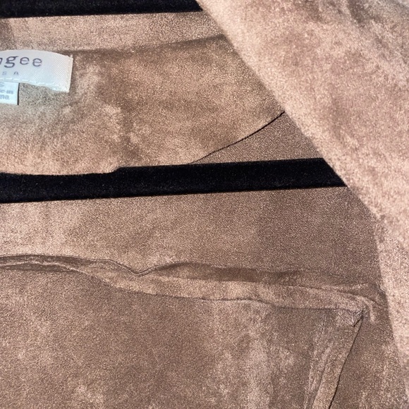 Women's Taupe Suede Jacket - Picture 11 of 13